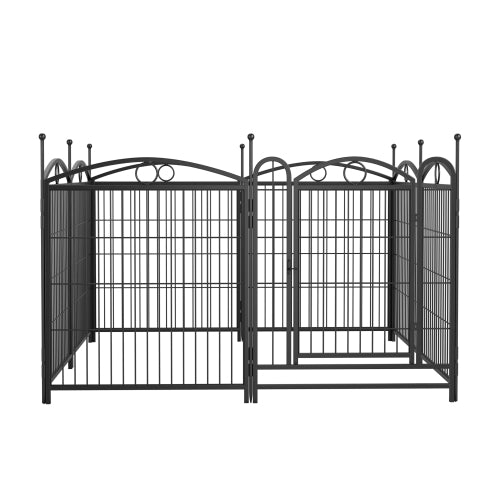 US Local 32 Inch 8 Panel Metal Dog Fence Pet Outdoor Playpen