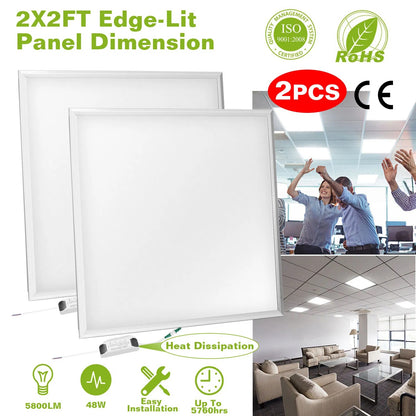 US Local LED Panel Light 5800LM 7000K Ceiling Lighting 150W Equivalent LED Troffer Recessed Edge-Lit