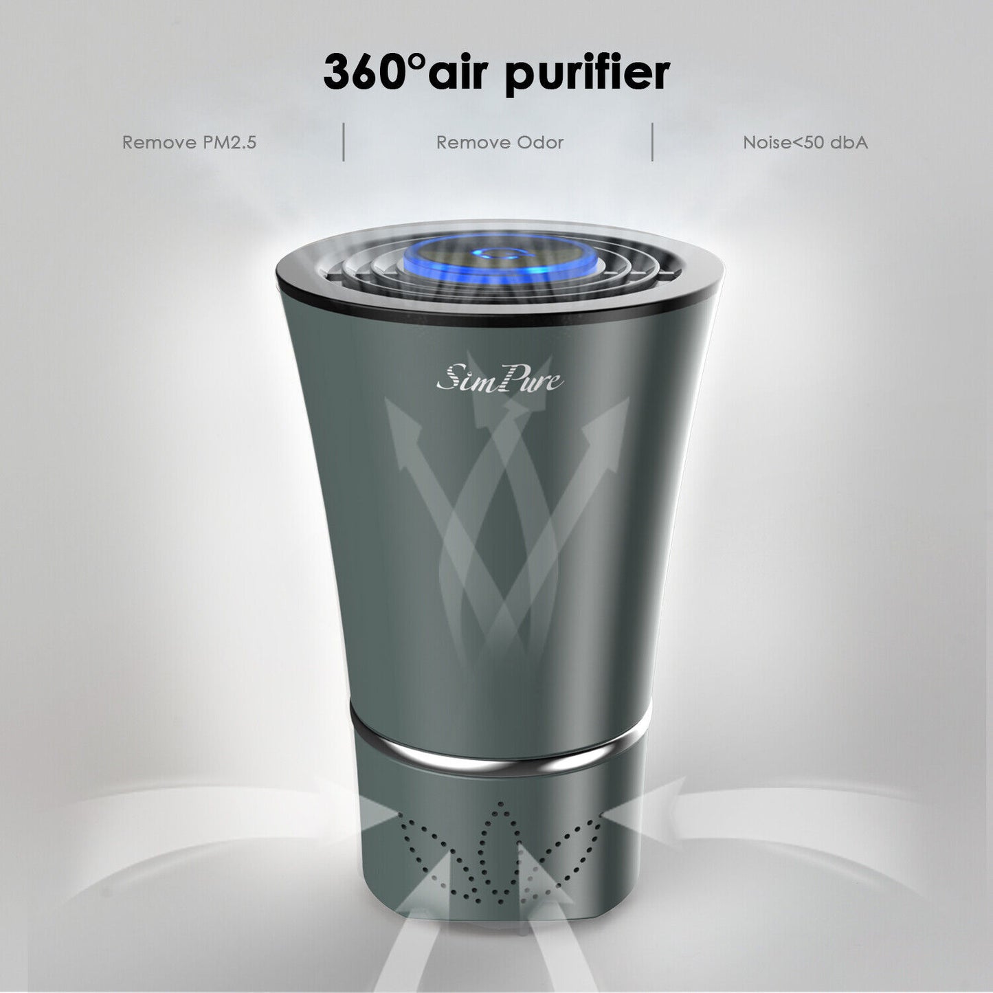 US Local Mini Portable Air Purifier Desktop-True HEPA Filter Cleans Air,Home,Office Use