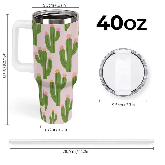 PHDT00425 POD US Local Tumbler 40 oz Large Capacity Car Cup Pink, Cactus
