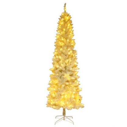 US Local 7.5ft Flocking Tied Light Christmas Tree
