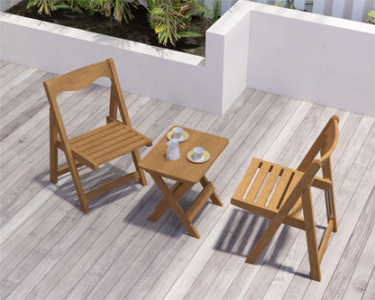 US Local HIPS Outdoor Bistro Set  Foldable Table & 2 Chairs, Rectangular Shape