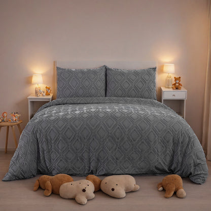 US Local Bohemian Style Quilt Cover Set, Cut Flower Quilt Cover, Tufted Quilt Cover Three-piece Set, One Quilt Cover And Two Pillowcases, Washable And Machine Washable Without Shrinkage, Suitable For Hotels