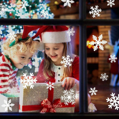 US Local 135Pcs Christmas Window Clings Snowflakes Window Decals Static Window Stickers For Christmas Decorations Window Decor Ornaments Xmas Party Supplies Thanksgiving Party Decor -5-Sheet,Christmas