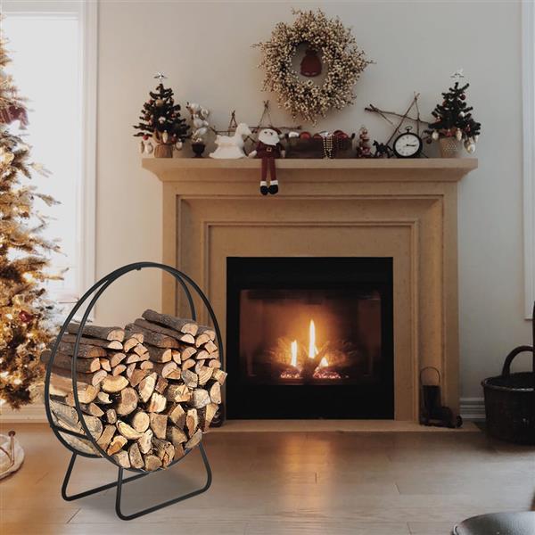 US Local 24 Inch Round Indoor Outdoor Wrought Iron Fireplace Wood Stand
