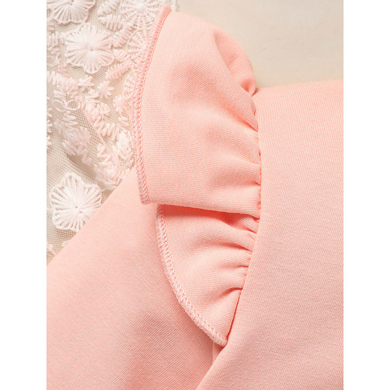 US Local Baby Girls Rainbow Skirt Set Letters Embroidery Long Sleeve Sweatshirt Tops & Rainbow Tutu Skirt Outfits