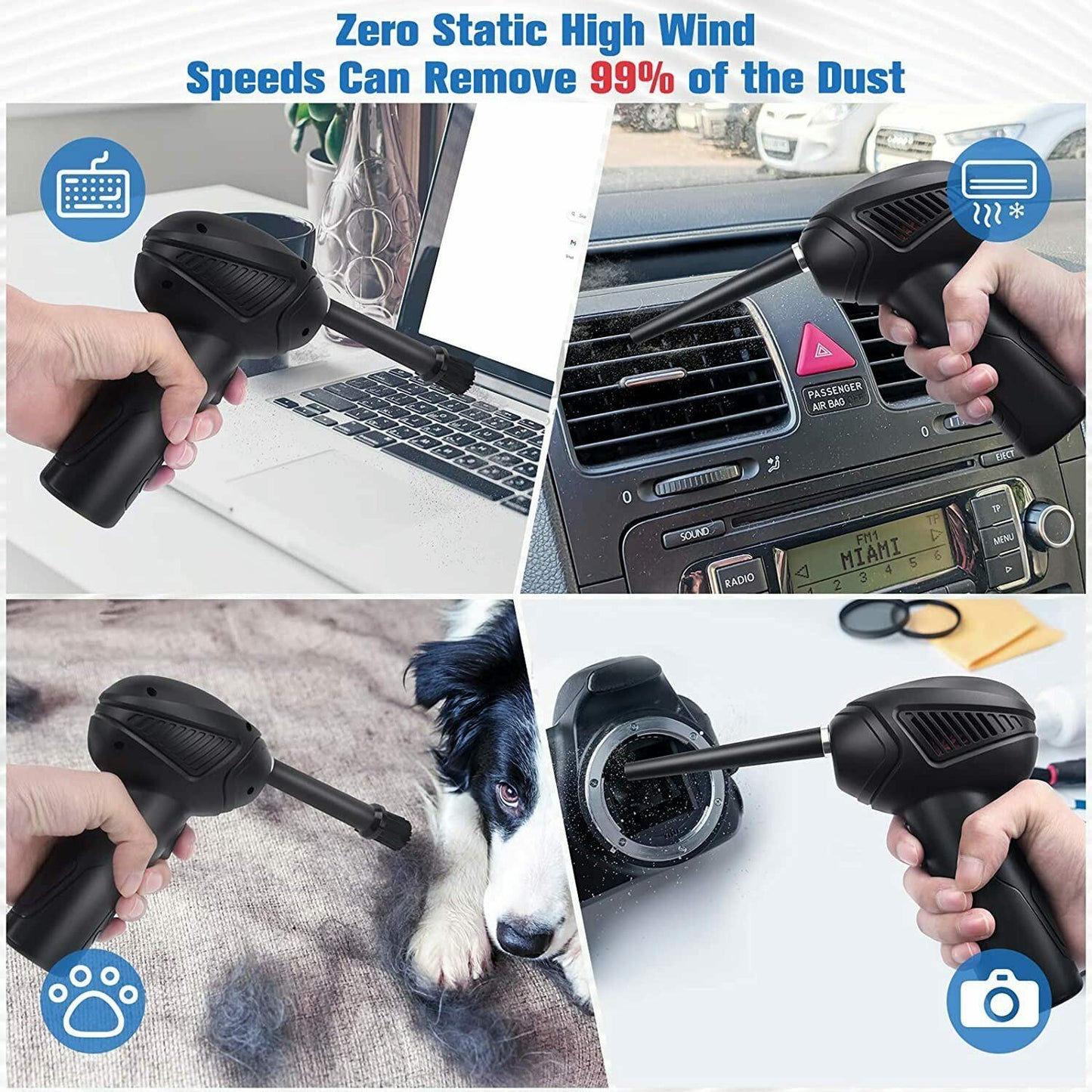 US Local Rechargeable Air Duster Electric Cleaner Cleaning Blower For Car-PC-Keyboard-Pet