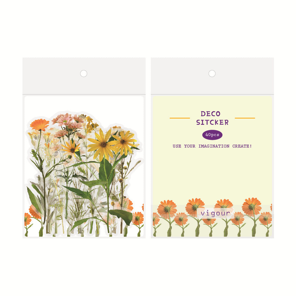 US Local Retro Flower Nature Book DIY Hand Account Material Mushroom Sticker