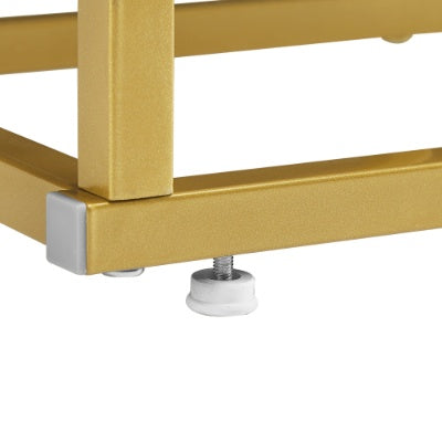 US Local 4 Tiers Home Office Open Bookshelf, Round Shape, Different Placement Ways, MDF Board, Gold Metal Frame, Golden