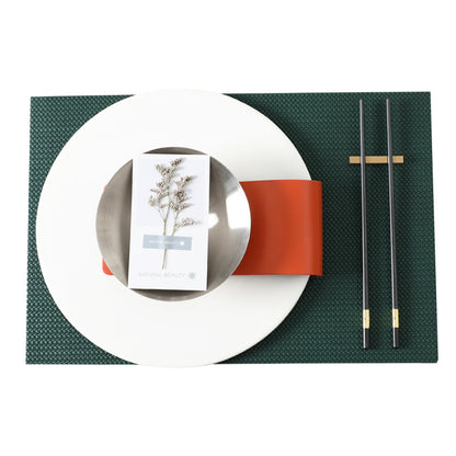 Creative Weaving Leather Placemat Waterproof