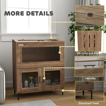 US Local 30 Gallon Stackable Reptile Tank W Storage Cabinet, Top Opening, For Bearded Dragon, Lizard, Snake, Hamster