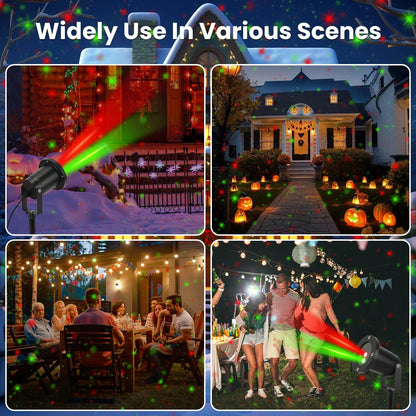 US Local 1 Pc Outdoor Laser Projector Light Red And Green Projection Light With 3 Modes 12 Speeds 6Hrs Timer IP44 Waterproof Firefly Landscape Light For Christmas Halloween Holiday New Year