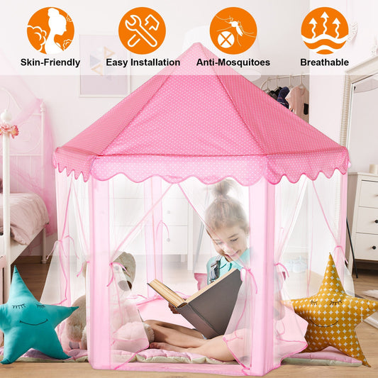 US Local 1Pc Kids Play Tents Princess For Girls Princess Castle Children Playhouse Indoor Outdoor Use With Carry Case