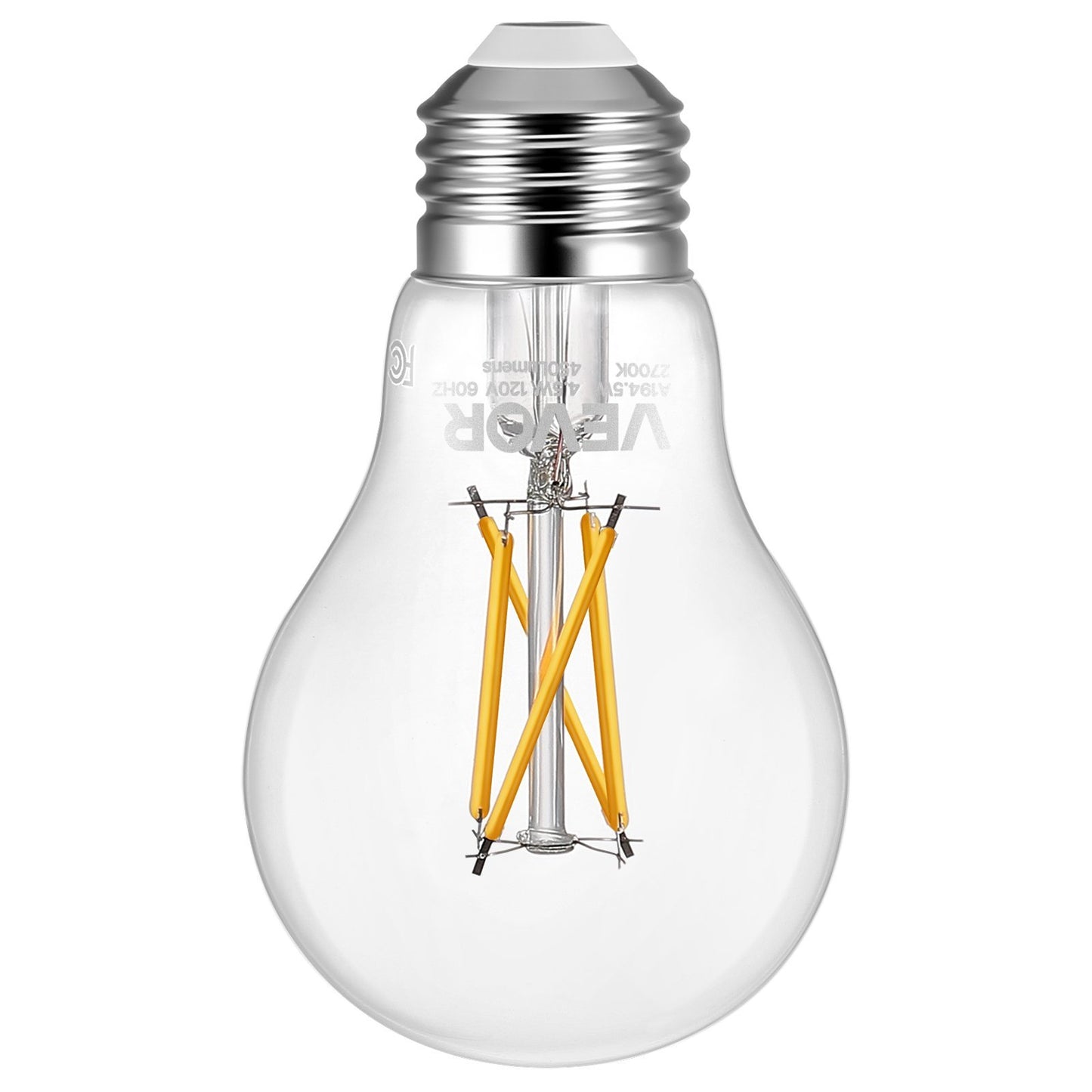 US Local 6 Pack Edison Bulbs LED A19 4.5W Dimmable 450 Lumens 2700K E26 Antique,Dimmable LED Bulbs