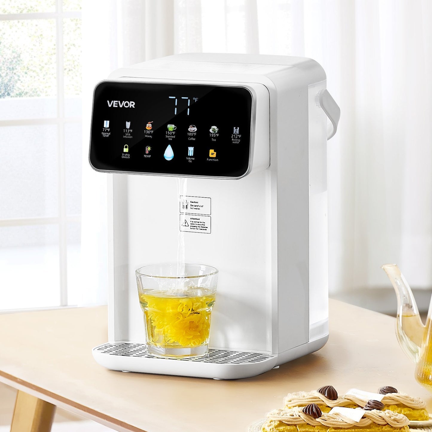 US Local Countertop Instant Hot Water Dispenser With 7 Temps 7 Volumes 118oz Tank