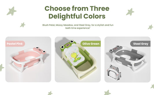 US Local Collapsible Baby Bathtub , Foldable Baby Bath Tub With Soft Floating Cushion & Thermometer , Collapsible Portable Travel Baby Bath Tub With NoSlip Feets, Gray