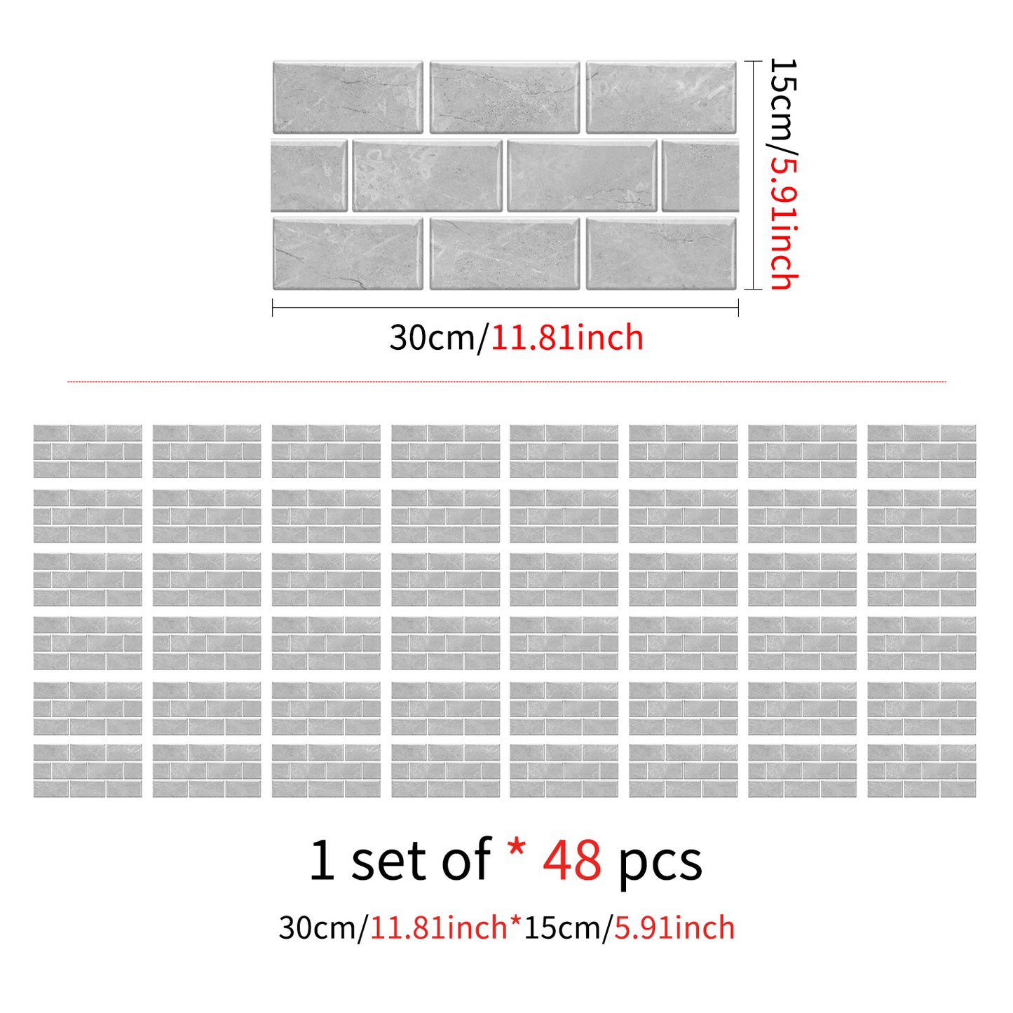 US Local Gray Marble Pvc Wall Stickers Tile Paste Peel And Stick Wallpaper Self-Adhesive Waterproof And Oil-proof Kitchen Bathroom DIY Modern Style Wall Stickers Wall Decor