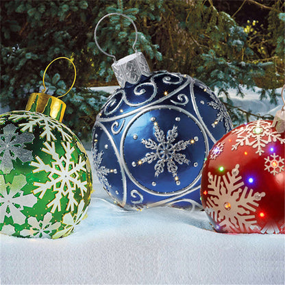 US Local Christmas Ornament Ball Outdoor Pvc 60CM Inflatable Decorated Ball PVC Giant Big Large Balls Xmas Tree Decorations Toy Ball