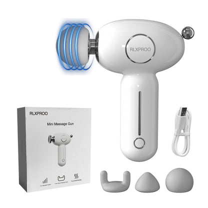 US Local Mini Massage Gun - Deep Tissue Percussion Massager With Heating Function, 5 Speed Levels, Portable Muscle Relaxation For Athletes & Recovery, USB Rechargeable