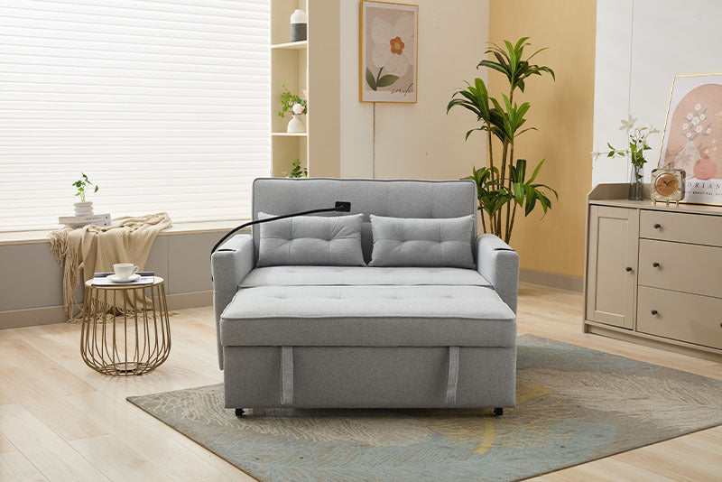 US Loccal Futon Chair Bed Convertible Chair 3-in-1 Pull Out Sleeper Chair Beds With USB Ports,Wear-resistant And Anti-scratch, Armchair Bed Sleeper For Living Room