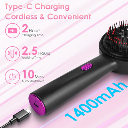 US Local 1 Set 3 In 1 Red Light Scalp Massager Brush Cordless Hair Oil Applicator Massage Comb With 3 Modes Rechargeable IPX7 Waterproof