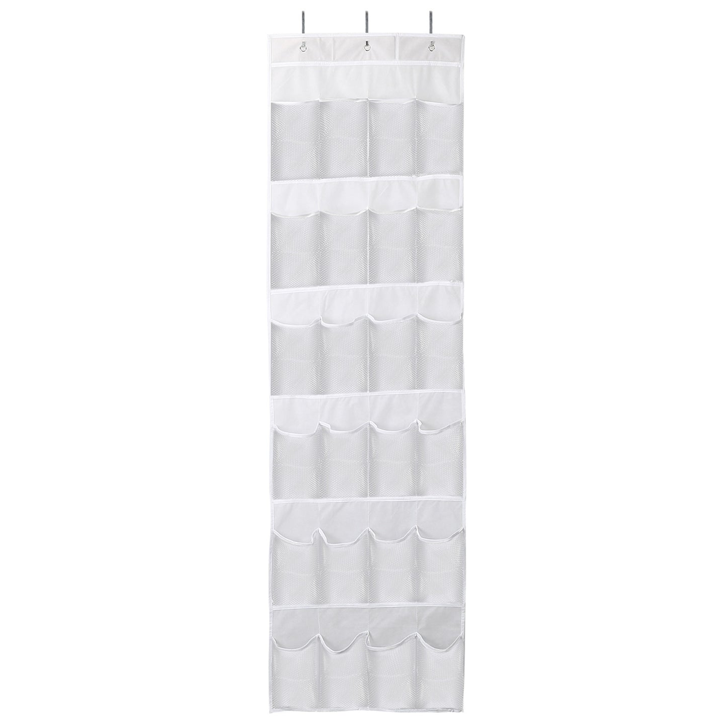 US Local Over The Door Shoes Rack 24-Pocket Crystal Clear Organizer 6-Layer Hanging Storage Shelf For Shoes Slippers Small Toys Closet Cabinet