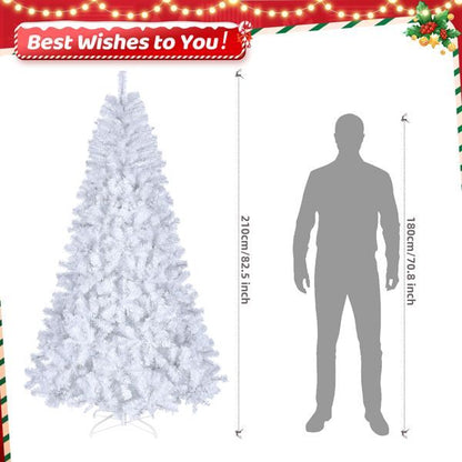 US Local FCH 7ft 1346 Branches Automatic Tree Structure PVC Material 500 Lights Cool Color 8 Modes Christmas Tree White