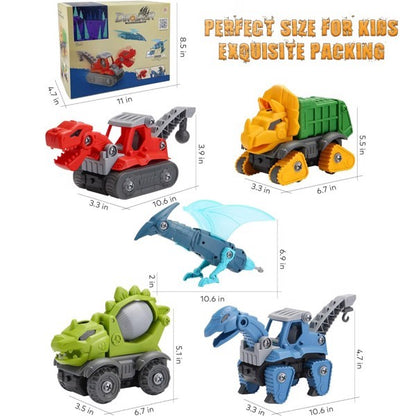 US Local Dinosaur Set With Electric Drill, Construction Toys For Boys - Not Shipped On Weekends