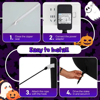 US Local 6.5 FT Halloween Inflatables Animated Black Cat With Shakable Head, Outdoor Decorations Blow Up Yard Decor With Built-in LEDs For Indoor Party Garden Lawn Decor