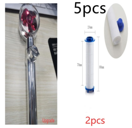 Turbo Propeller Shower Head Water Saving High Preassure Flow 360 Degrees With Fan Extension Showerhead Rainfall With Holder