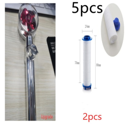 Turbo Propeller Shower Head Water Saving High Preassure Flow 360 Degrees With Fan Extension Showerhead Rainfall With Holder