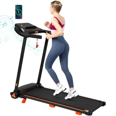 US Local NEW Treadmills For Home, 2.5HP Quiet Folding Treadmill With Heart Rate Sensor, 300lbs Weight Capacity, 7.5MPH, Incline Treadmill With USB Charge Station Bluetooth Speaker, 6 Shock-Absorbing