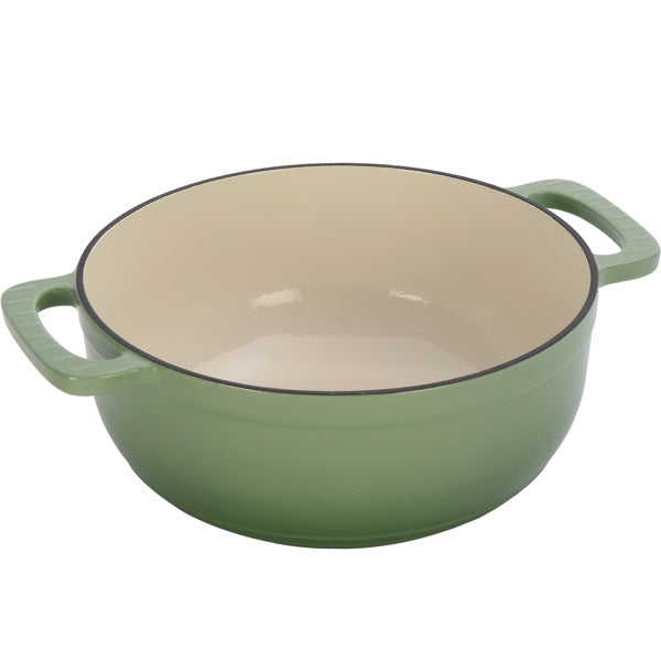 US Local Cast Iron 6QT Cookware Gradient Green With Two Silicone Gloves Enameled Pot