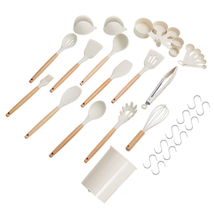 US Local 34 PCS Kitchen Cooking Utensils Set Silicone Spatula Spoon Tools Heat Resistant