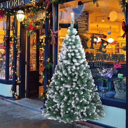 US Local Green Pointed Spray White PVC Material Christmas Tree