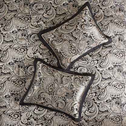 US Local 12 Piece Comforter Set With Cotton Bed Sheets Black Full