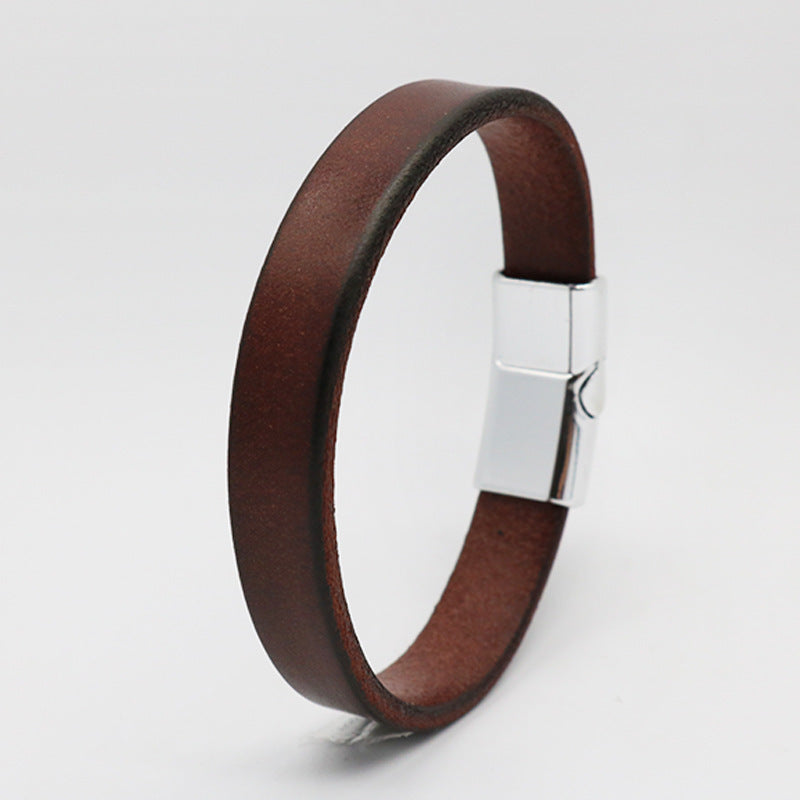Retro Creative Leather Bracelet Magnetic Snap Bracelet