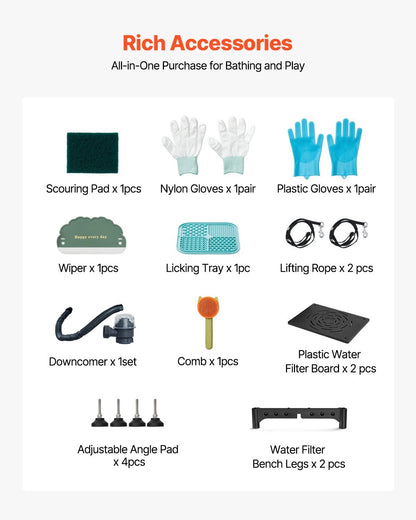 US Local 61 Inch Dog Grooming Bath Tub Stainless Steel W Ramp Water Filter