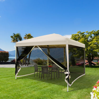 US Local 210D Oxford 10' X 10' Pop Up Canopy Tent With Netting, Instant Screen Room House, Tents For Parties,