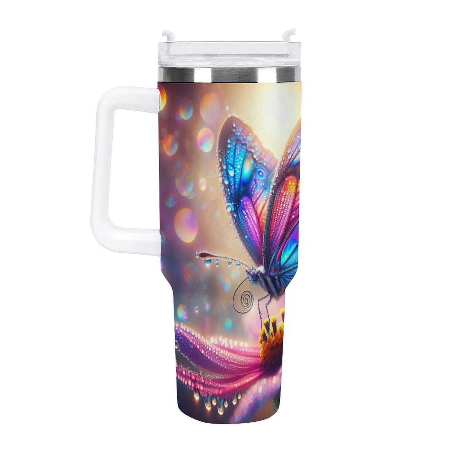 PHDT00530 POD US Local Tumbler 40oz Large Capacity Car Cup Big Butterfly, Color