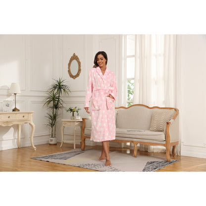 US Local RONGTAI - Soft Fleece Robes For Women, Lightweight And Warm, Spa & Bath Robes For Mom, Wife & Friend