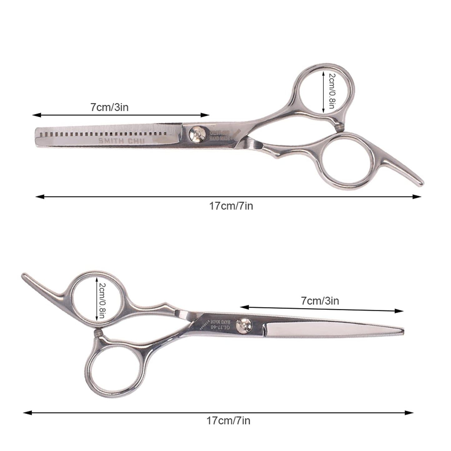 US Local Hair Cutting Scissors Set, 6 Inch Hairdressing Thinning Shears For Hair Cutting For Women, Men, Kids - Silver