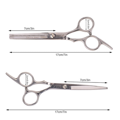 US Local Hair Cutting Scissors Set, 6 Inch Hairdressing Thinning Shears For Hair Cutting For Women, Men, Kids - Silver
