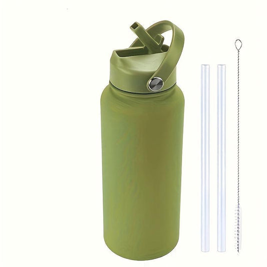 US Local 40 Oz Stainless Steel Sports Water Bottle With Straw Insulation, With 3 Lids ,straw Lid, Water Cup Lid,Please Note That This Product Is Shipped By Yourself For The Average Shipping Cost