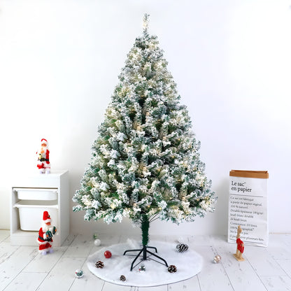 US Local 1 Piece Of 180cm - Tall White Flocked Christmas Tree, Thickened And Densified, With Lights