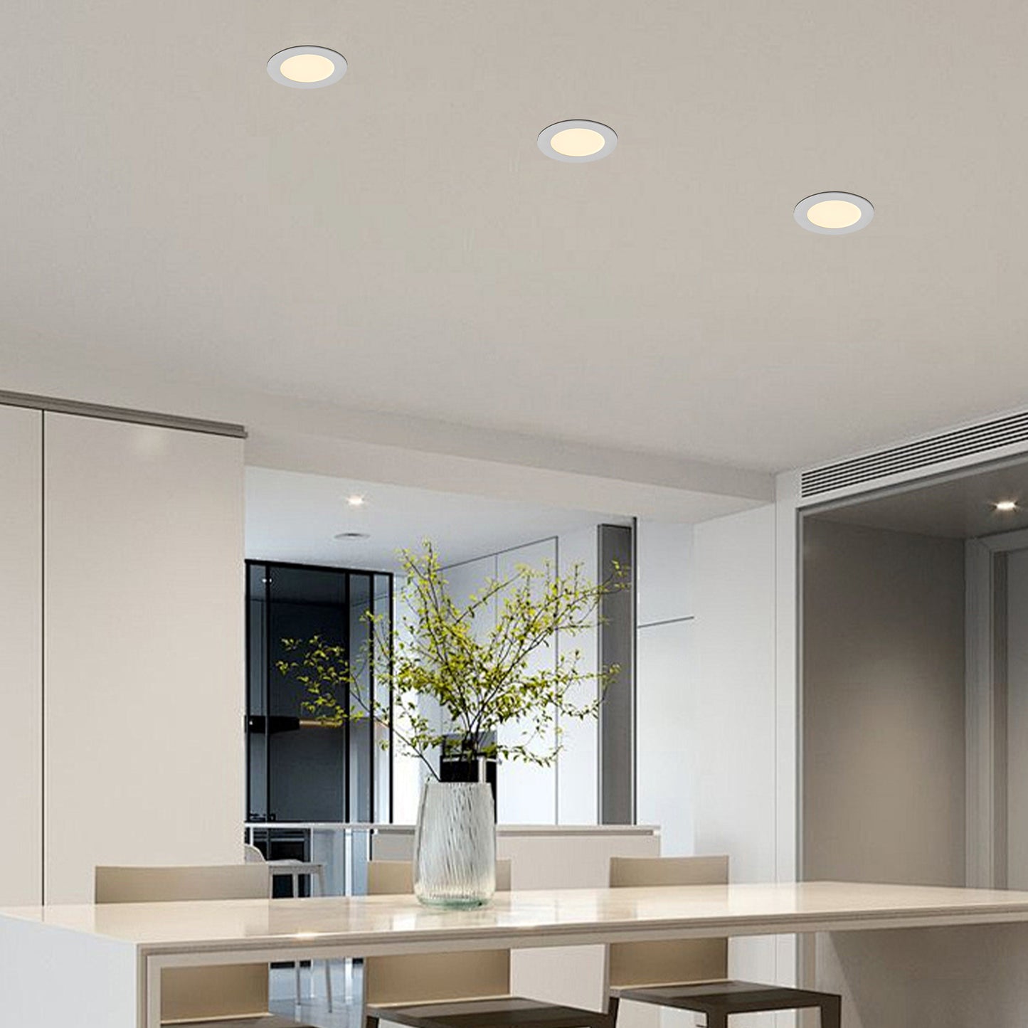 US Local 12-Pack 4 Inch Ultra-Thin LED Recessed Ceiling Light With Junction Box, 2700K-5000K Dimmable Color Changing Downlight, 9W 810LM, Easy Install, Ideal For Kitchen, Bedroom, Basement