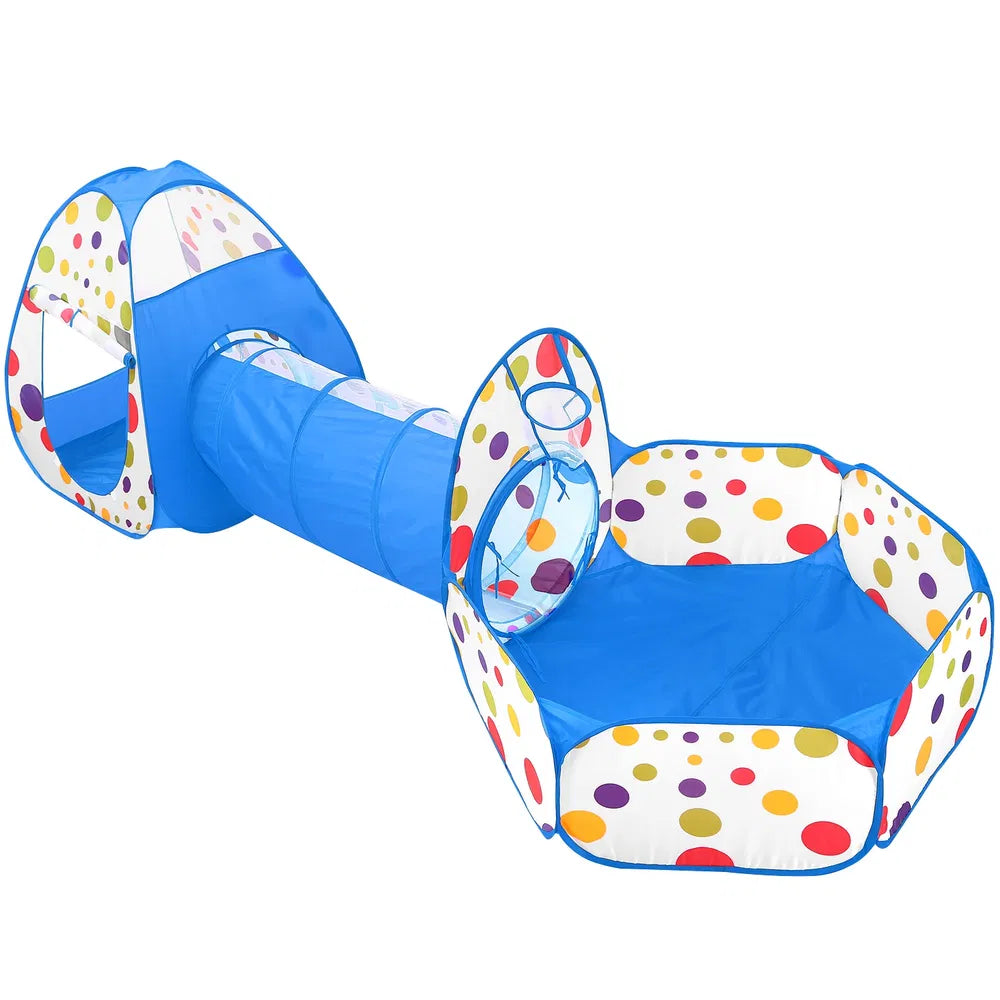 US Local 3 In 1 Child Crawl Tunnel Tent Kids Play Tent Ball Pit Set Foldable Children Play House Pop-up Kids Tent