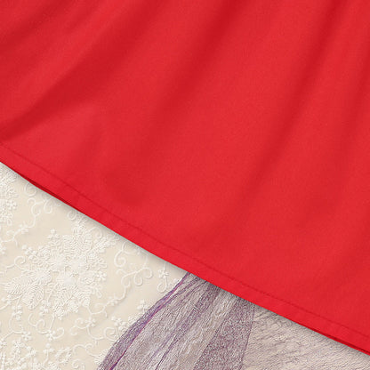 US Local Toddler Kids Baby Girls Christmas Dress Christmas Wreath Embroidered Party Dresses With Headband