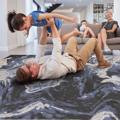 US Local LOOM  LUXE Collection 5X7 Grey  Abstract Non-Shedding Living Room Bedroom Dining Home Office Stylish And Stain Resistant Area Rug