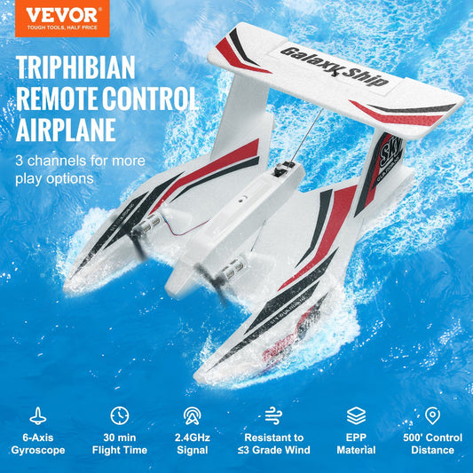 US Local VEVOR RC Airplane Amphibious EPP Foam RC Plane Toy With 2.4 GHz Remote Control